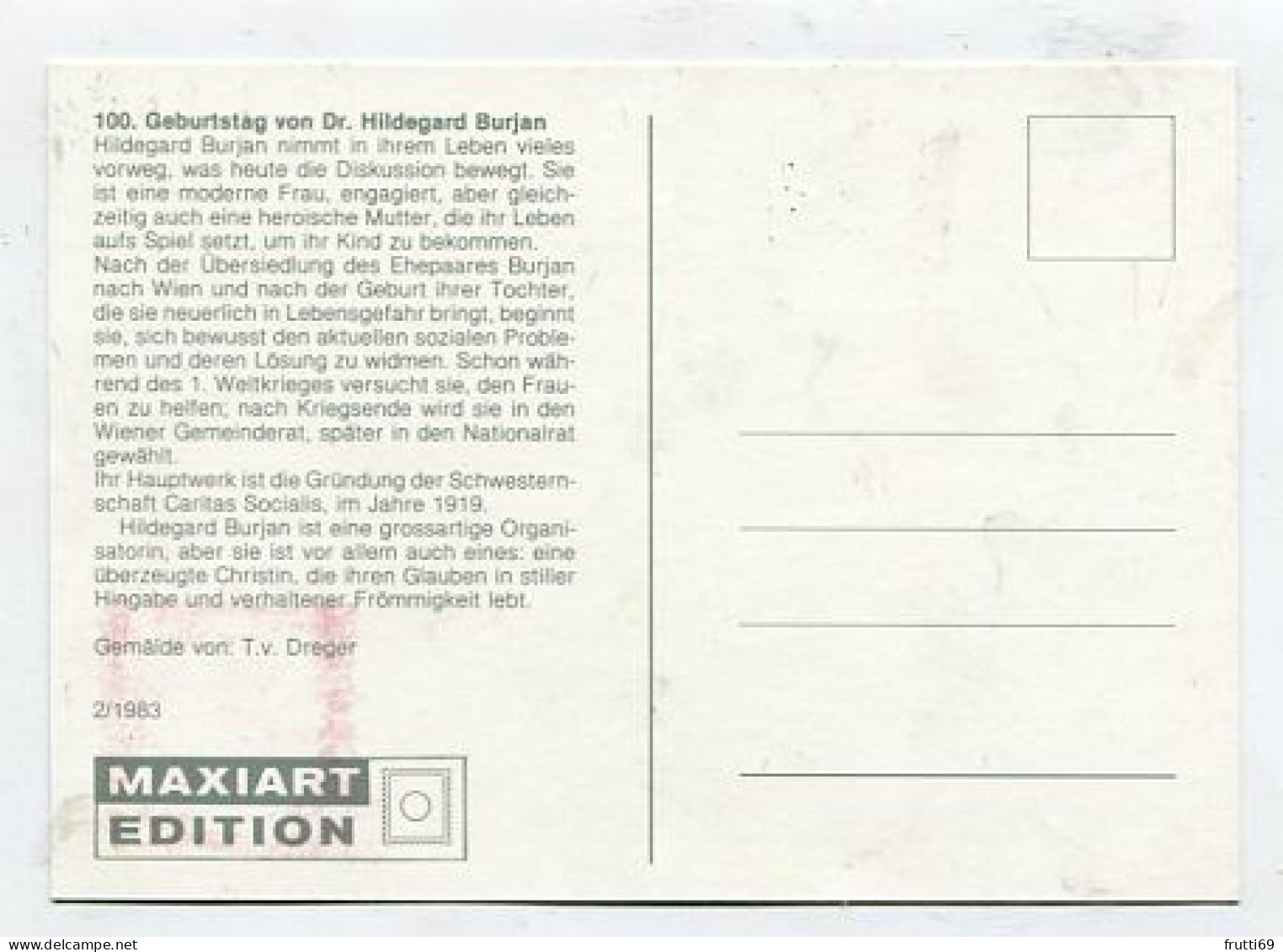 MC 213298 AUSTRIA - 100. Geburtstag Von Dr. Hildegard Burjan - Cartes-Maximum (CM)