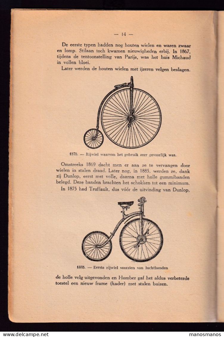 DDGG 002 -- BELGIQUE VELO -  Boek Geschiedenis Van Het Rijwiel, Door Houard, 24 Blz, Uitgever Opdebeek ANTWERPEN - Ciclismo