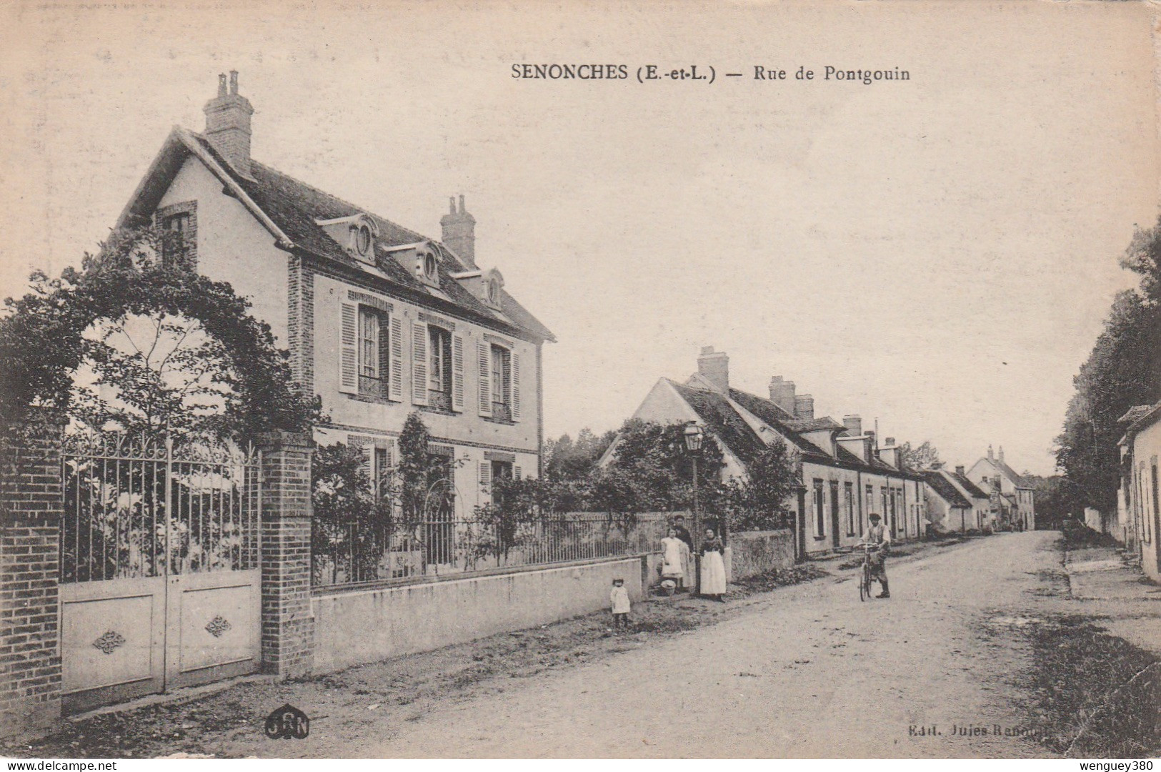 28 SENONCHES  JAUDRAIS      Rue De Pontgouin     TB  PLAN  Env 1920.     RARE - La Loupe