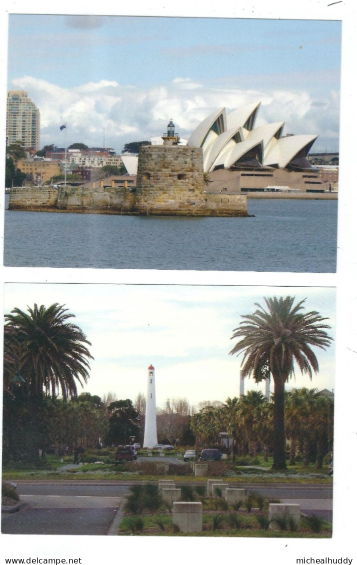 2 POSTCARDS AUSTRALIAN  LIGHTHOUSES  PUBLISHED IN   AUSTRALA - Phares