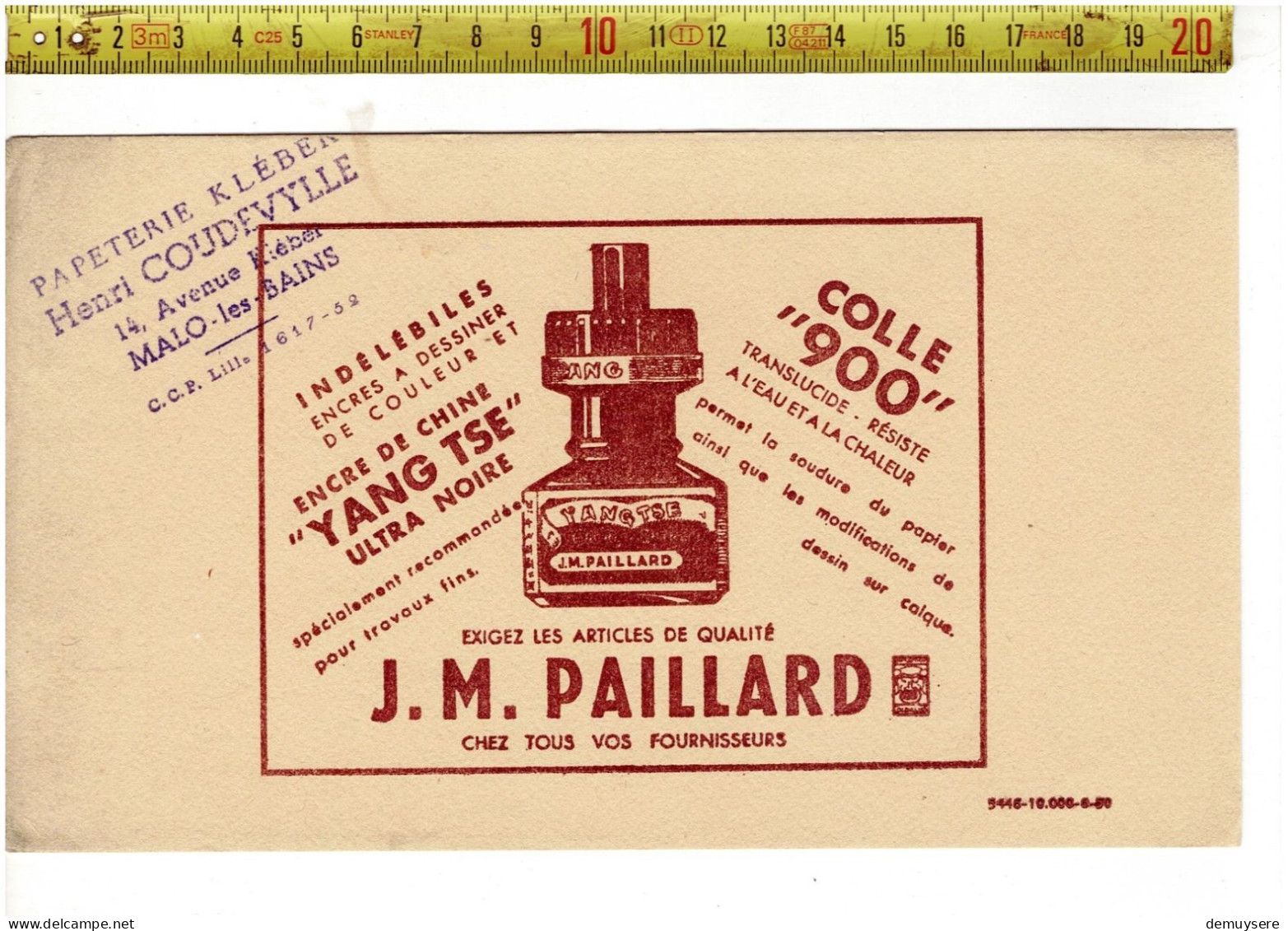 SOLDE 2020 ( BUVARD ?) YAMGTSE J.M. PAILLARD - COLLE 900 - Advertising