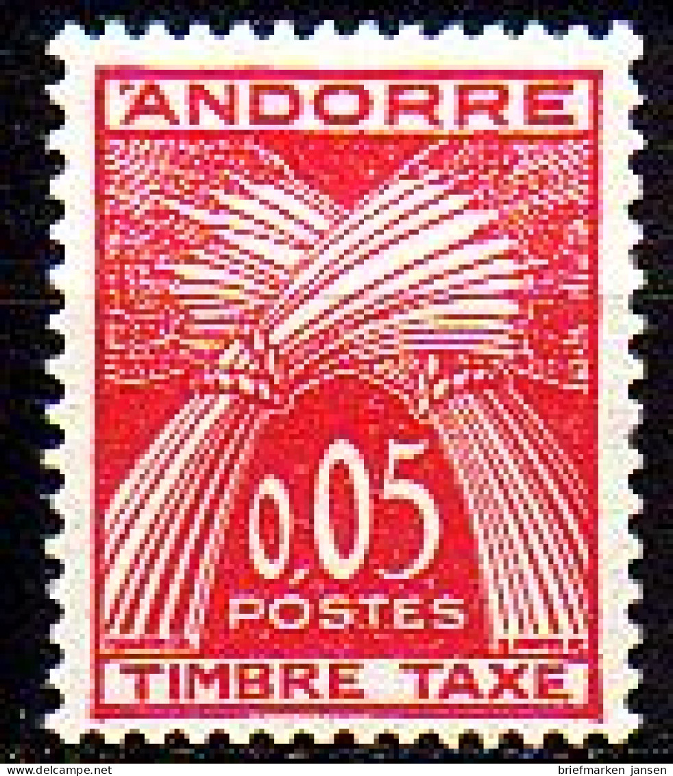 Andorra Frz. Porto Mi.Nr. 42 Weizengarben, Inschrift TIMBRE TAXE (0,05) - Sonstige & Ohne Zuordnung