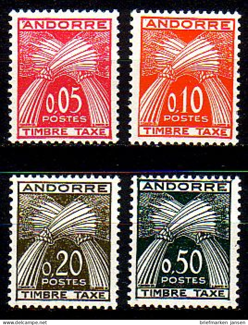 Andorra Frz. Porto Mi.Nr. 42-45 Weizengarben, Inschrift TIMBRE TAXE (4 Werte) - Sonstige & Ohne Zuordnung