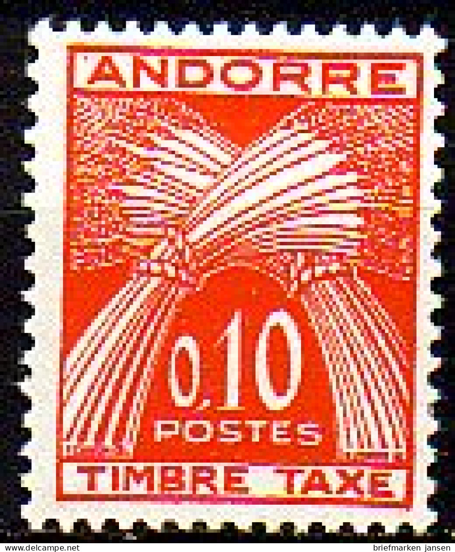 Andorra Frz. Porto Mi.Nr. 43 Weizengarben, Inschrift TIMBRE TAXE (0,10) - Sonstige & Ohne Zuordnung