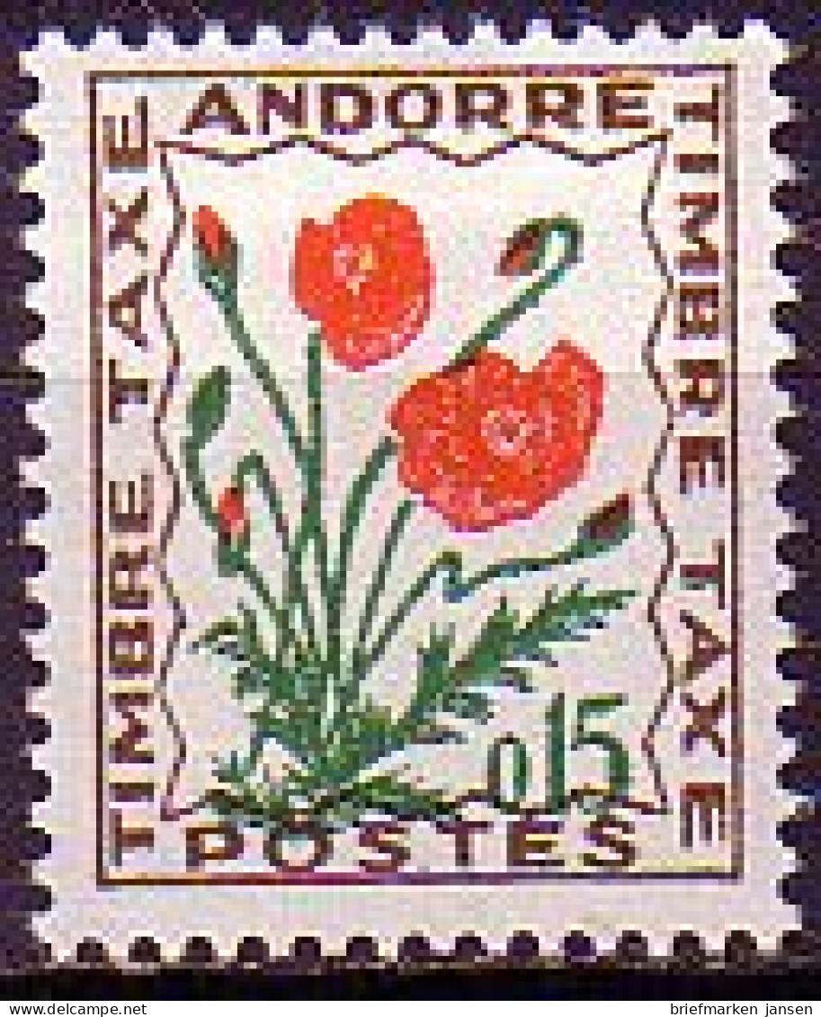 Andorra Frz. Porto Mi.Nr. 48 Blumen, Mohnblume (0,15) - Other & Unclassified