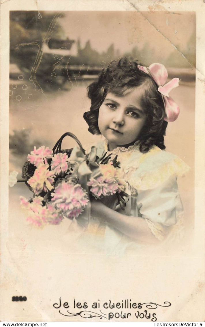 ENFANTS - Petite Fille Tenant Un Bouquet De Fleur - Je Les Ai Cueillies Pour Vous - Colorisé - Carte Postale Ancienne - Otros & Sin Clasificación