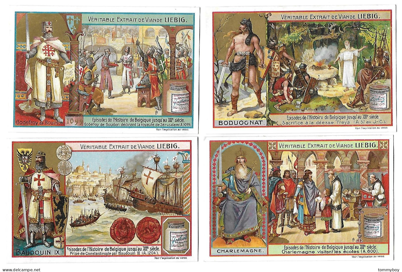 S 890, Liebig 6 Cards, Episodes De L'histoire De Belgique (spots On Backsites) - Liebig