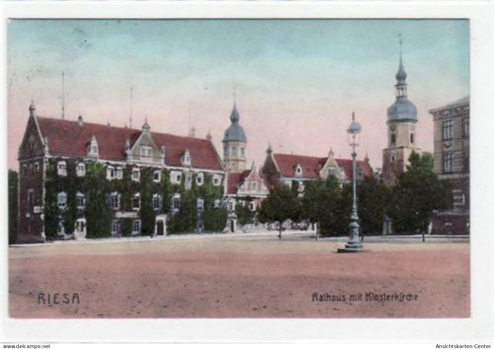 39030704 - Riesa Mit Rathaus Und Klosterkirche Gelaufen Von 1911. Gute Erhaltung. - Riesa