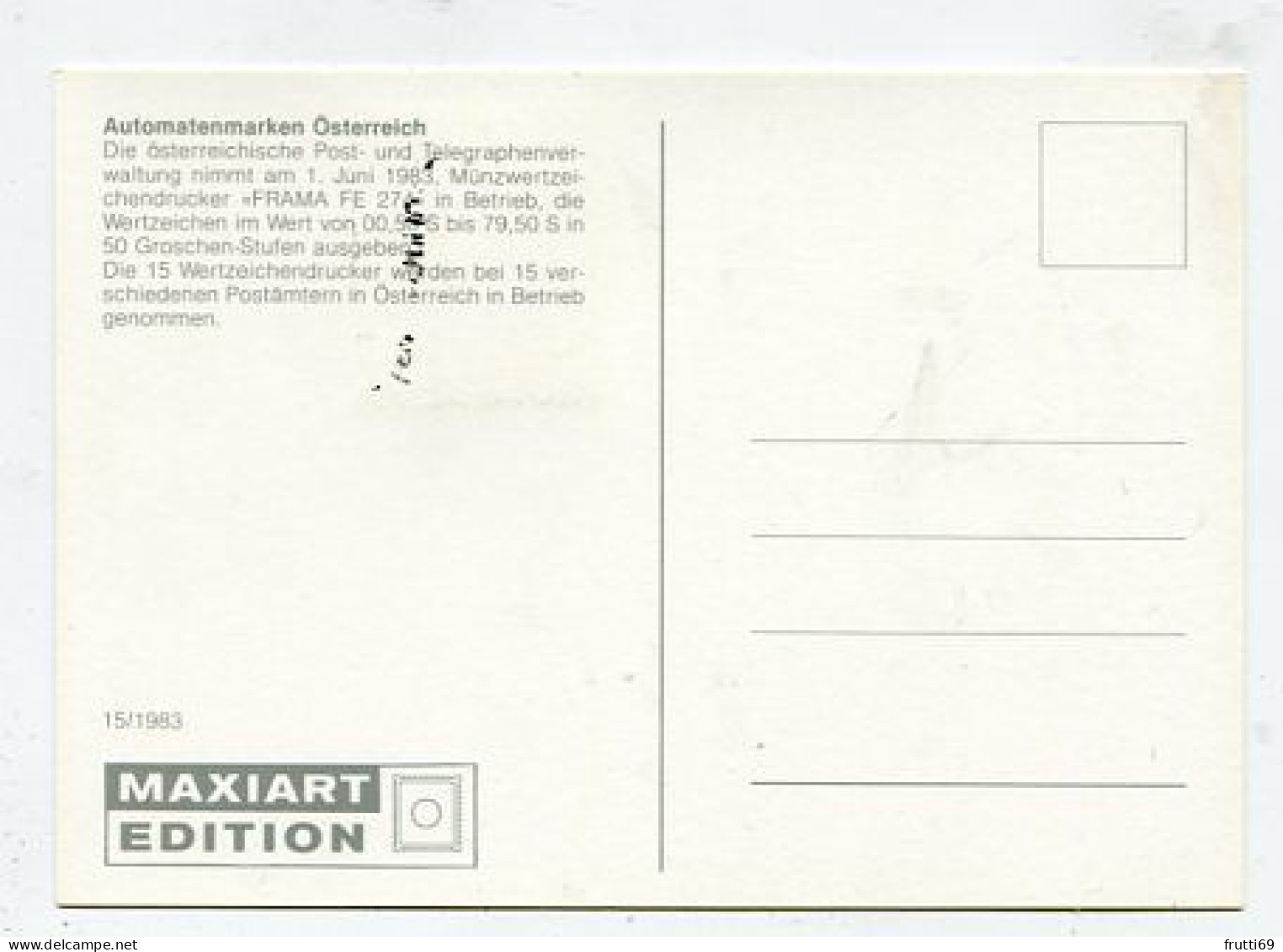 MC 213303 AUSTRIA - Automatenmarken Österreich - Cartes-Maximum (CM)