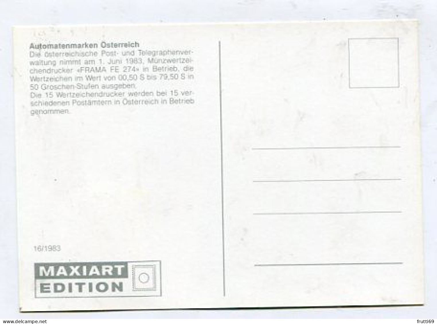 MC 213304 AUSTRIA - Automatenmarken Österreich - Cartes-Maximum (CM)