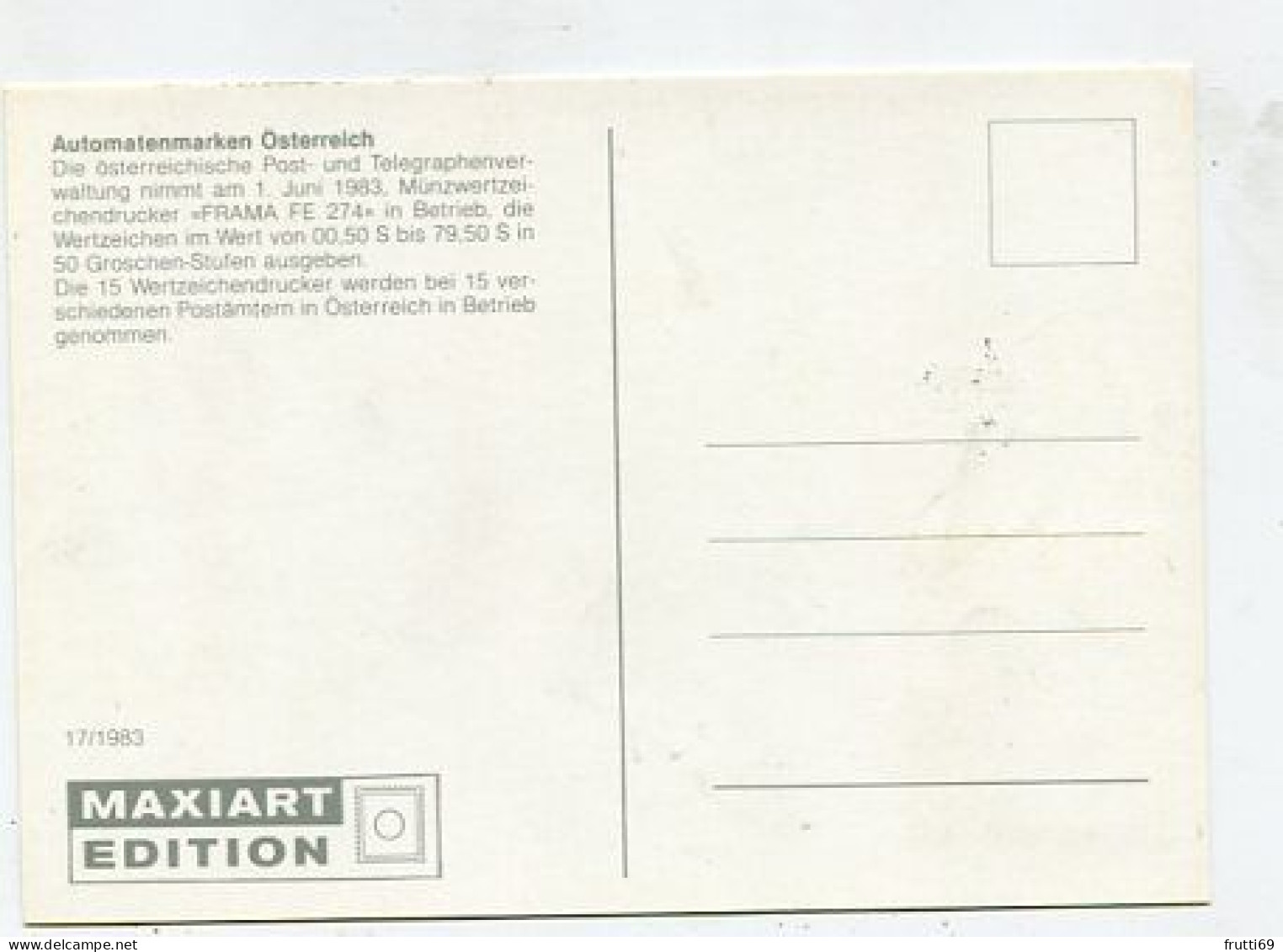 MC 213305 AUSTRIA - Automatenmarken Österreich - Cartes-Maximum (CM)