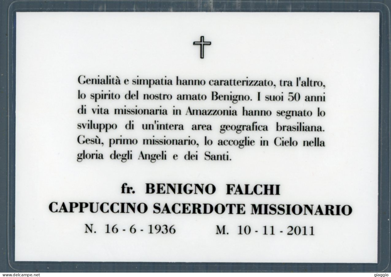 °°° Santino N. 9094 - Fr. Benigno Falchi - Plastificato °°° - Religion & Esotérisme