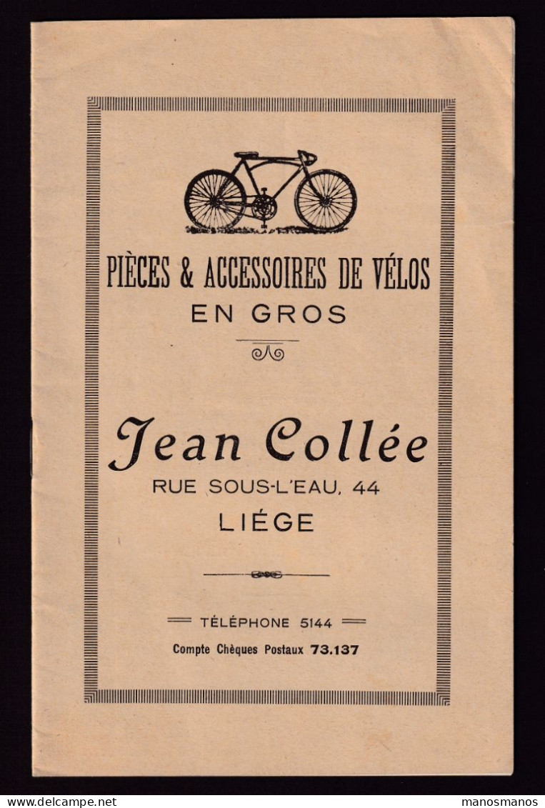 DDGG 004 -- BELGIQUE VELO -  TARIF 1926 Pièces Et Accessoires De Vélos En Gros - Jean Collée à LIEGE , 20 Pages - Vélo