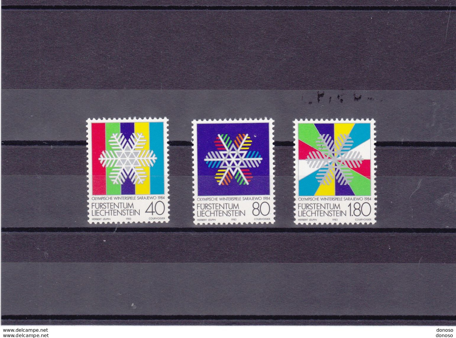 LIECHTENSTEIN 1983 JEUX OLYMPIQUES DE SARAJEVO Yvert 775-777, Michel 834-837 NEUF** MNH Cote Yv 5 Euros - Unused Stamps