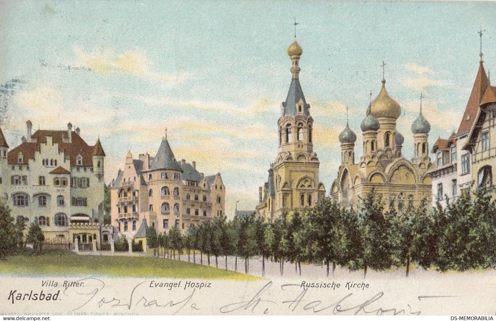 Karlsbad - Villa Ritter , Evangel.Hospiz , Russische Kirche 1903 - República Checa