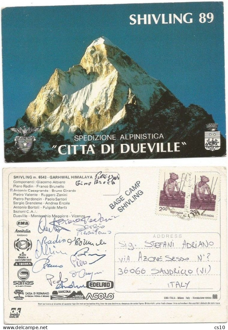 Mountaineering 1989 Shivling Mt.6543 Garhwal Himalaya Città Di Dueville Expedition 15 Handsigns - Alpinismus, Bergsteigen