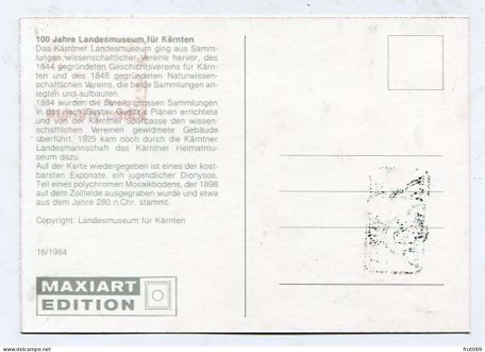 MC 213312 AUSTRIA - 100. Jahre Landesmuseum Für Kärnten - Cartes-Maximum (CM)