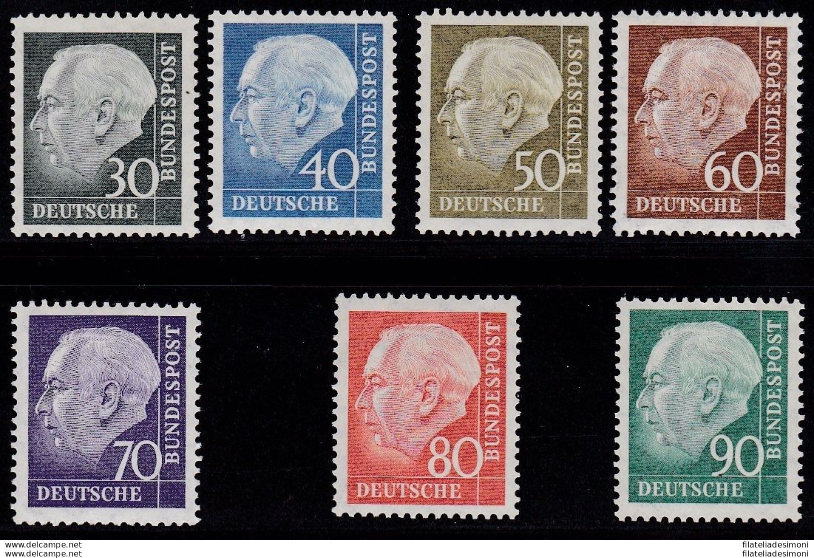 1956-57 GERMANIA  - N° 125A/128B  Heuss   MNH/** - Other & Unclassified