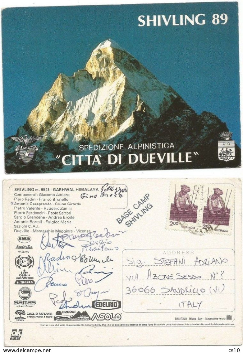 Mountaineering 1989 Shivling Mt.6543 Garhwal Himalaya India Città Di Dueville Expedition 15 Handsigns - India