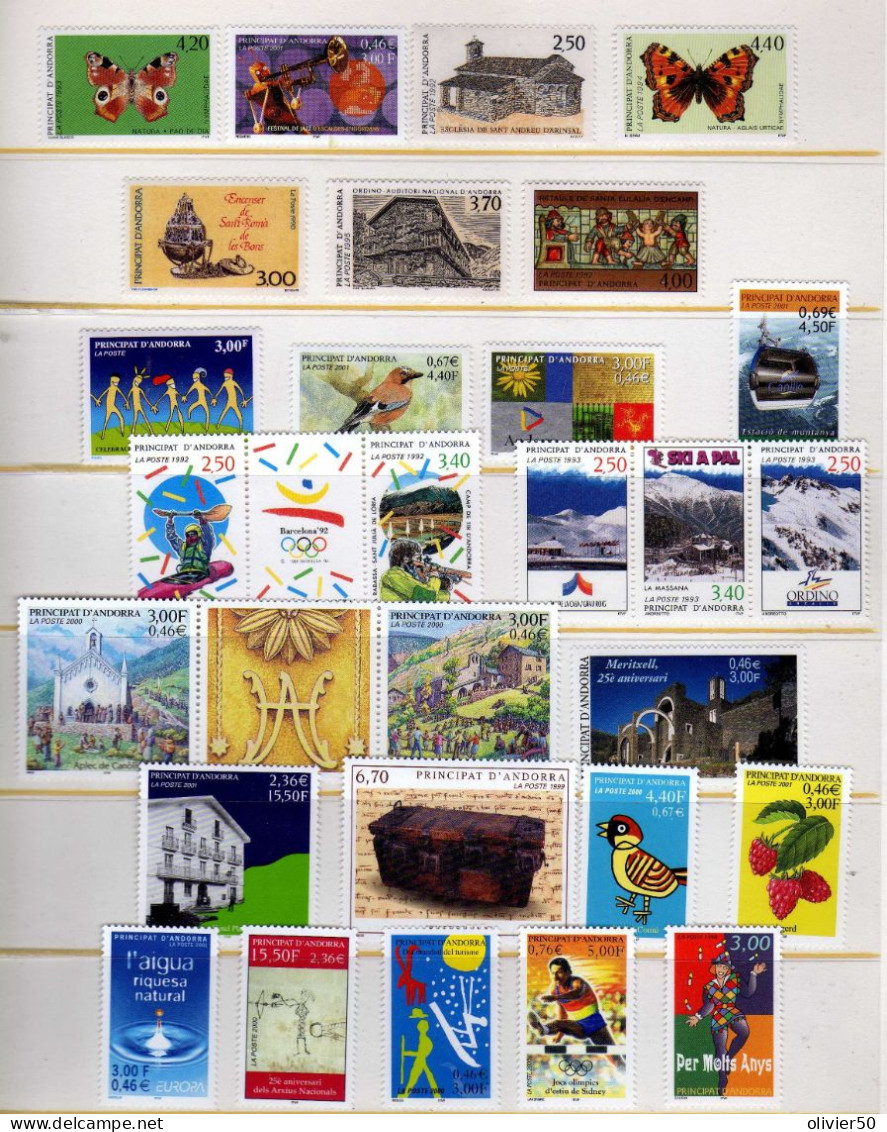 Andorre Francaise - Evenements  - Faune - Sports - Tourisme - Art - Neufs** - MNH - Unused Stamps