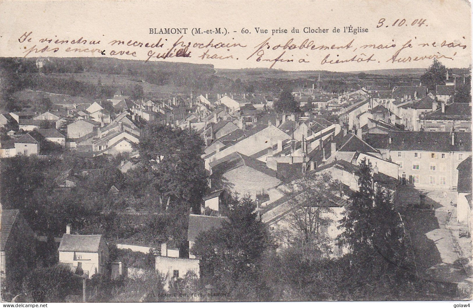 36748# CARTE POSTALE Obl BLAMONT MEURTHE ET MOSELLE 1904 MÜHLBACH HAUT RHIN CONVOYEUR LIGNE CIREY A AVRICOURT - Railway Post