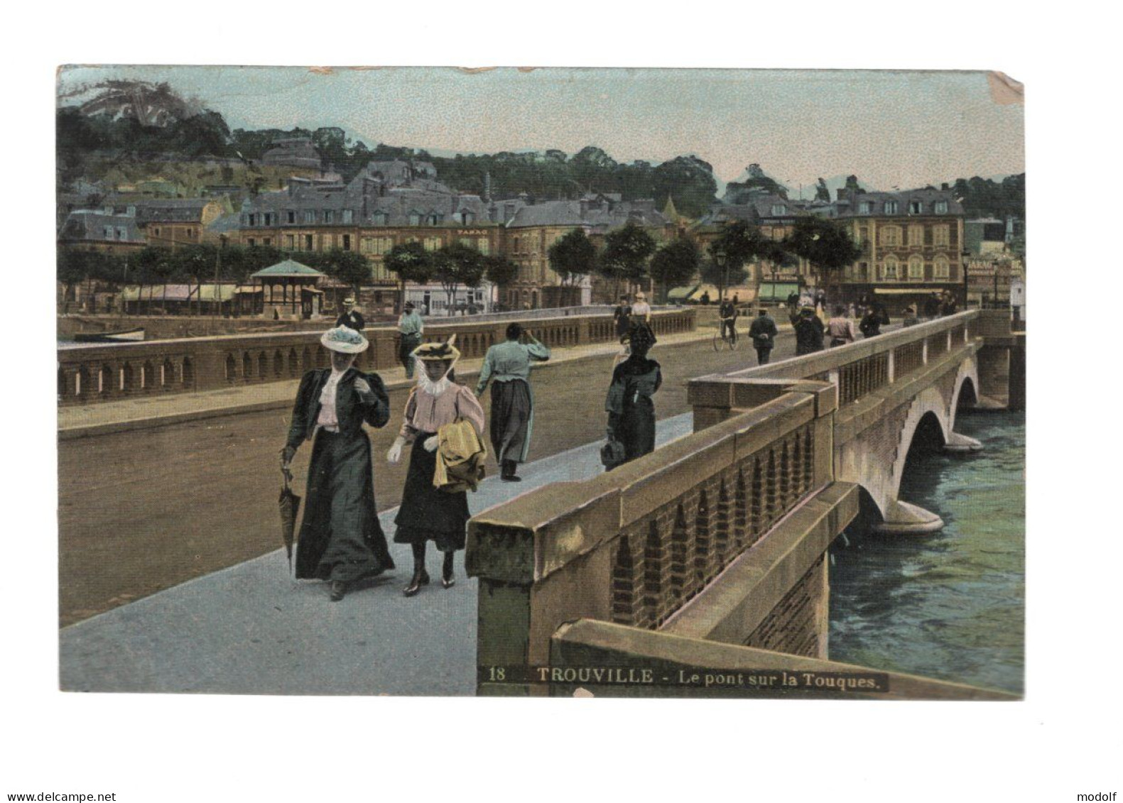 CPA - 14 - Trouville - Le Pont Sur La Touques - Colorisée - Animée - Circulée En 1914 - Trouville