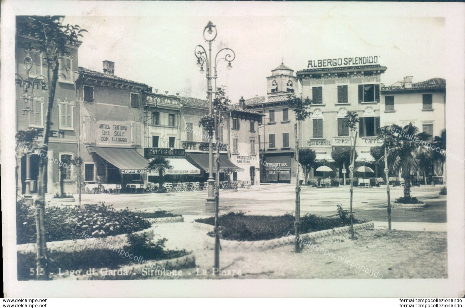 T206 Cartolina Lago Di Garda Sirmione La Piazza 1932 Provincia Di Brescia - Brescia