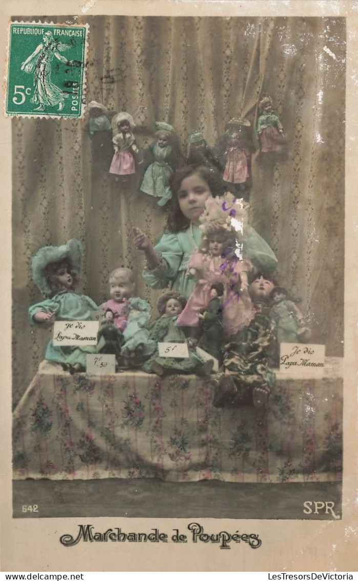 ENFANTS - Petite Fille - Poupées - Marchande De Poupée - Colorisé - Carte Postale Ancienne - Andere & Zonder Classificatie