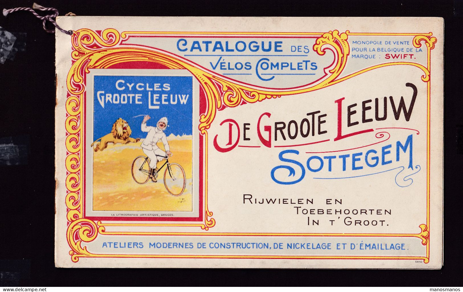 DDGG 006 -- BELGIQUE VELO - Catalogue Des Cycles " DE GROTE LEEUW " à SOTTEGEM - Aussi Marques SWIFT Et DELTA - Wielrennen