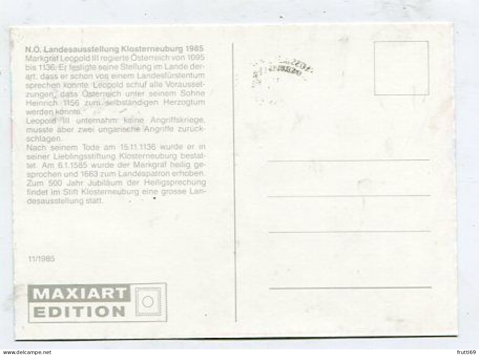 MC 213315 AUSTRIA - N.Ö. Landesausstellung Klosterneuburg 1985 - Cartes-Maximum (CM)