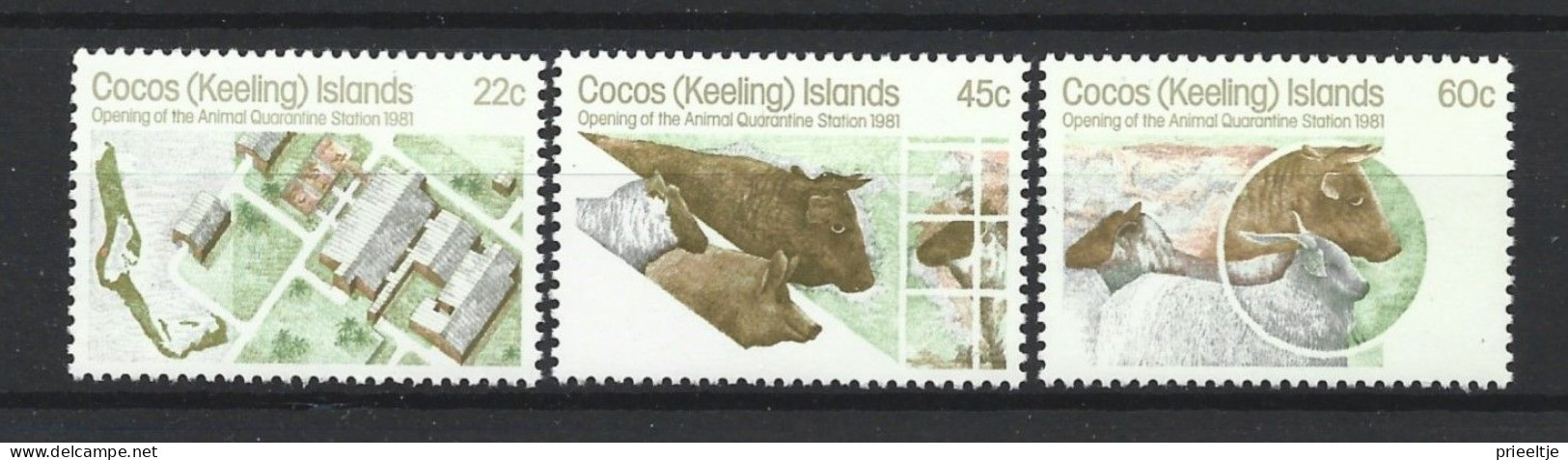 Cocos Keeling 1981 Opening Animal Quarantine Station Y.T. 65/67 ** - Cocos (Keeling) Islands