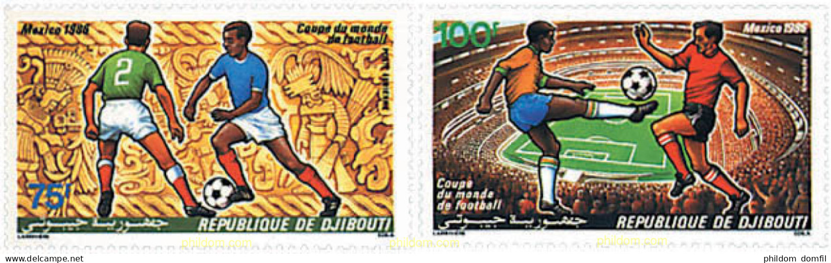 729464 HINGED DJIBOUTI 1986 COPA DEL MUNDO DE FUTBOL. MEXICO-86 - Djibouti (1977-...)
