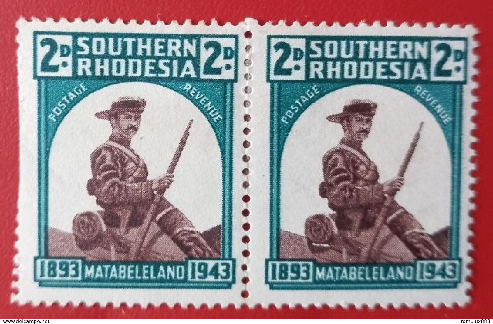 SOUTHERN RHODESIA SACC 2D WITH SADDEBAG FLAW MH - Rhodésie Du Sud (...-1964)