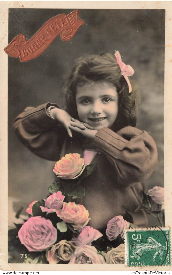 FETES - VOEUX - Bonne Fête - Heureux Anniversaire - Enfant - Petite Fille - Fleurs - Colorisé - Carte Postale Ancienne - Sonstige & Ohne Zuordnung