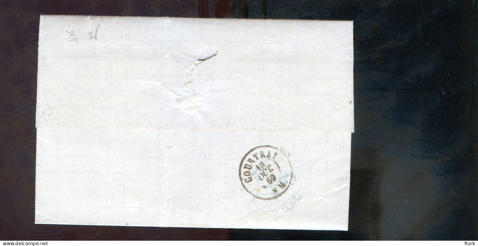 België OCB18 Gestempeld Op Brief Anvers-Courtrai 1869 Perfect (2 Scans) - 1865-1866 Perfil Izquierdo