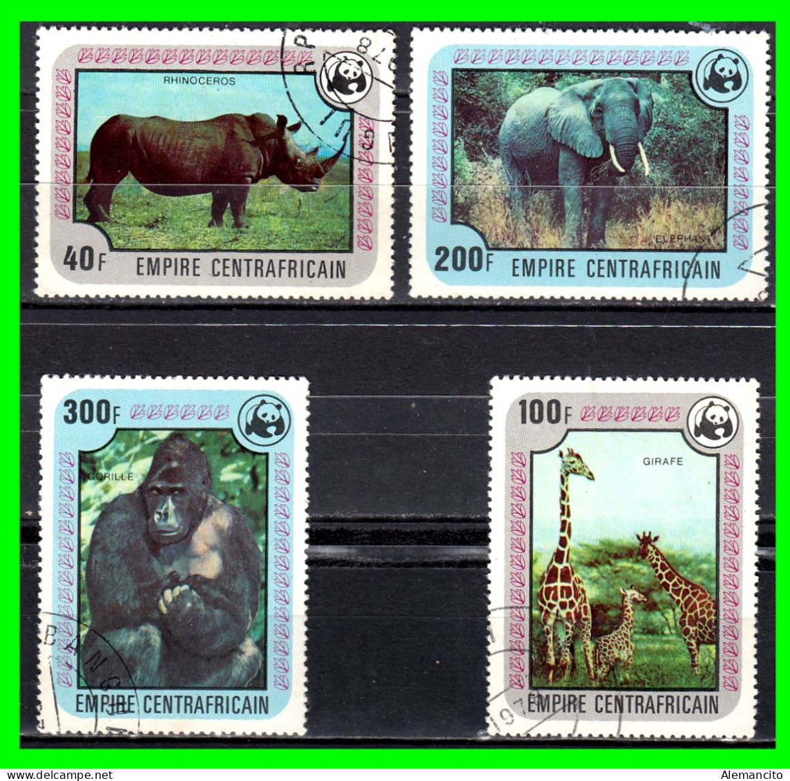 AFRIKA CENTRAL -  ( AFRIKA ) SELLOS AÑO 1978 ANIMALES EN PELIGRO DE EXTINCIÓN - Andere & Zonder Classificatie
