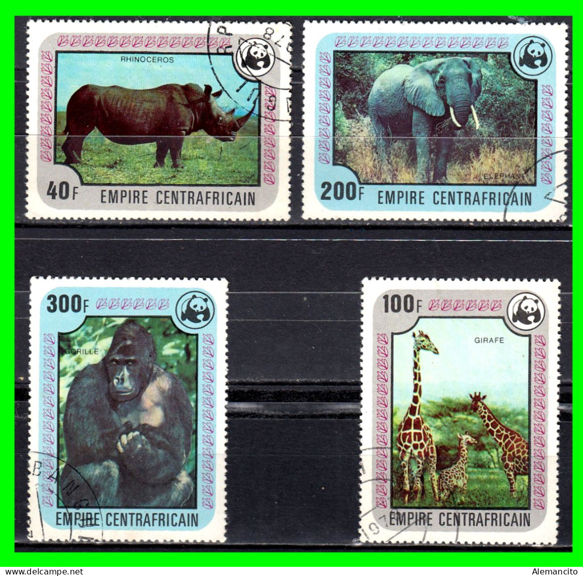 AFRIKA CENTRAL -  ( AFRIKA ) SELLOS AÑO 1978 ANIMALES EN PELIGRO DE EXTINCIÓN - Sonstige & Ohne Zuordnung