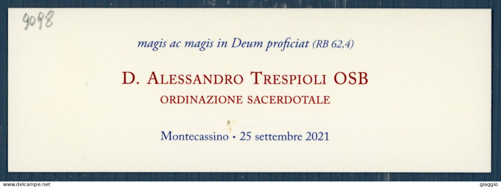 °°° Santino N. 9098 - Ordinazione Sacerdotale - Montecassino °°° - Religión & Esoterismo