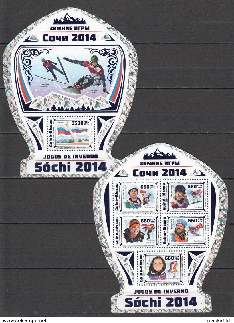 St966 2016 Guinea-Bissau Olympic Games Moscow Sochi ! Shape & Foil 1+1 Mnh - Altri & Non Classificati