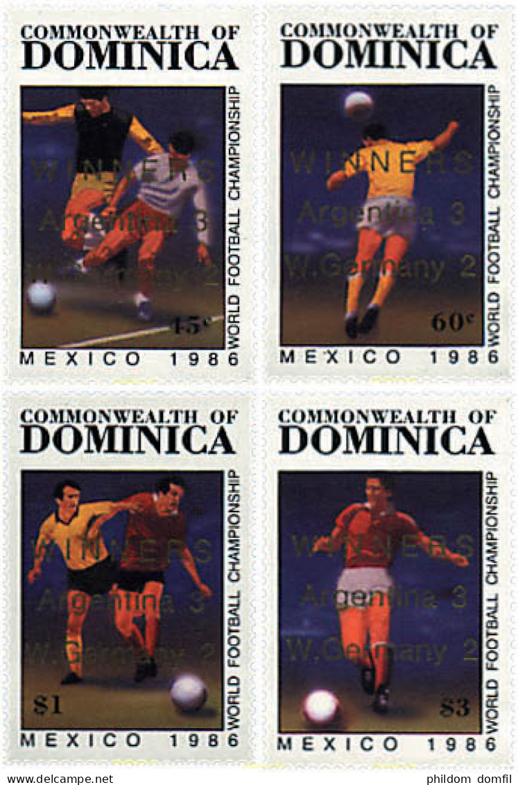 729468 HINGED DOMINICA 1986 COPA DEL MUNDO DE FUTBOL. MEXICO-86. VENCEDORES - Dominique (1978-...)