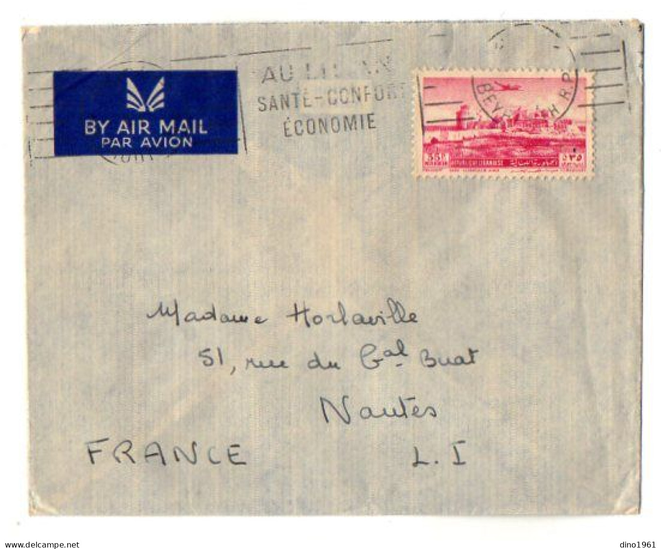 TB 4759 - 1954 - LSC - Lettre Par Avion De BEYROUTH ( Liban ) Pour NANTES ( France ) - Lebanon