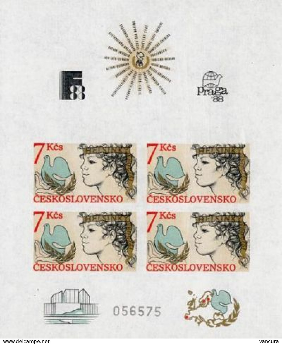 ** A 2704 B Czechoslovakia 10th Aniversary Of The Helsinki Conference 1985 - Andere & Zonder Classificatie