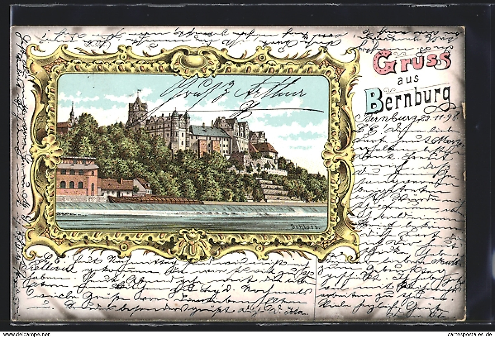 Lithographie Bernburg, Schloss  - Bernburg (Saale)