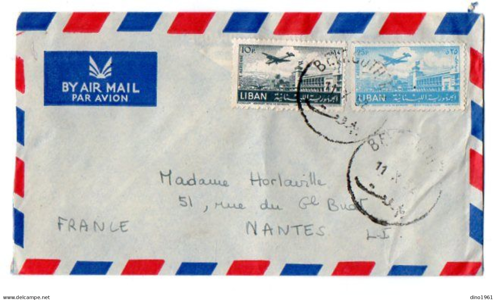TB 4762 - 1952 - LSC - Lettre Par Avion De BEYROUTH ( Liban ) Pour NANTES ( France ) - Libano
