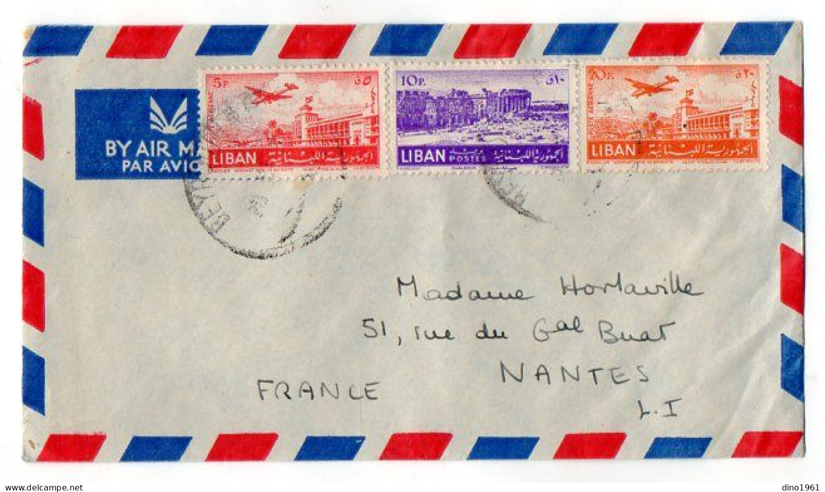 TB 4765 - 1952 - LSC - Lettre Par Avion De BEYROUTH ( Liban ) Pour NANTES ( France ) - Liban