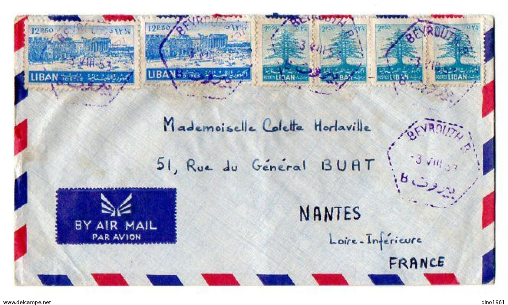 TB 4766 - 1953 - LSC - Lettre Par Avion De BEYROUTH ( Liban ) Pour NANTES ( France ) - Libanon