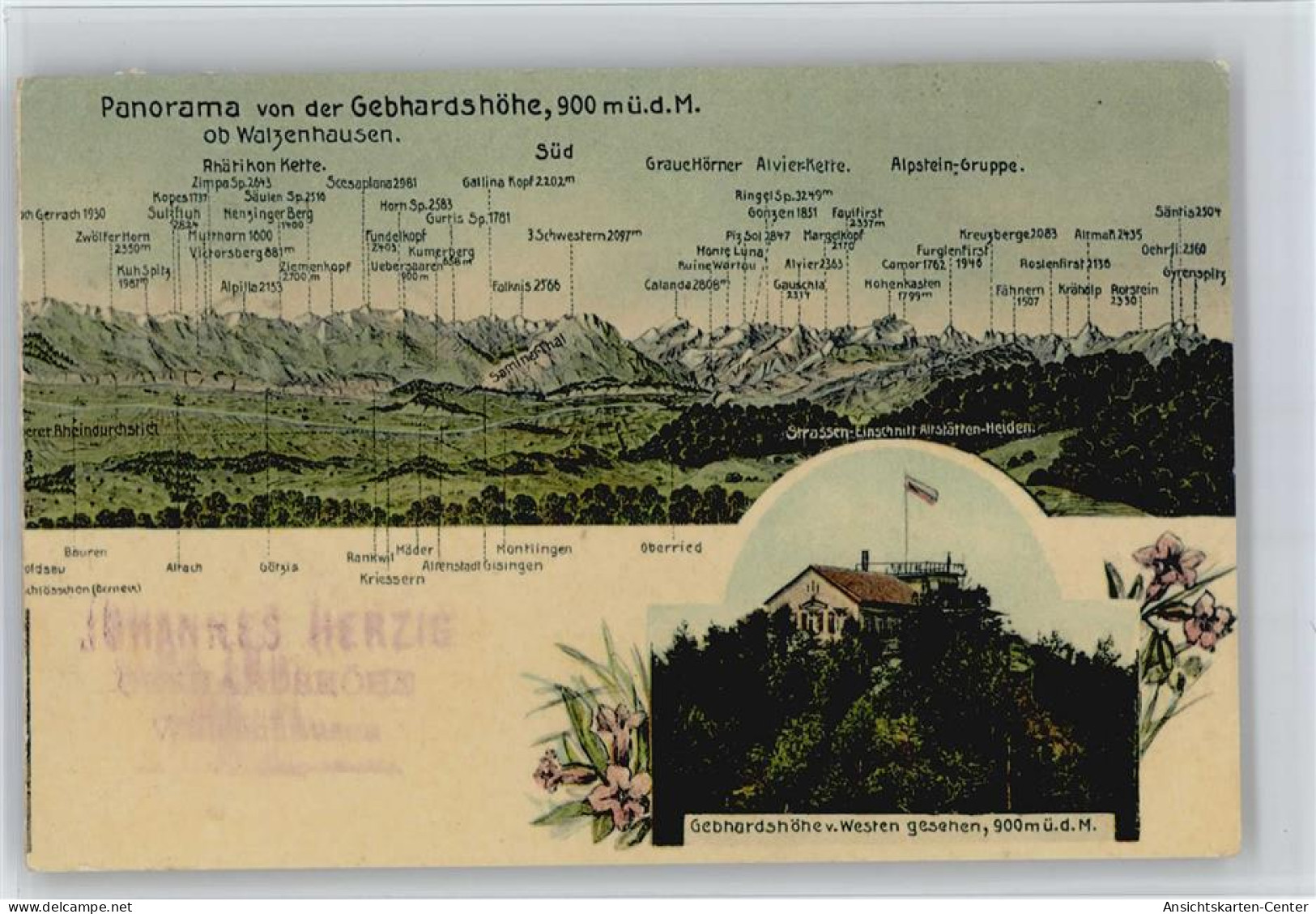 50680304 - Panorama Gebhardshoehe 900 M.ue.d.m. Walzenhausen - Autres & Non Classés