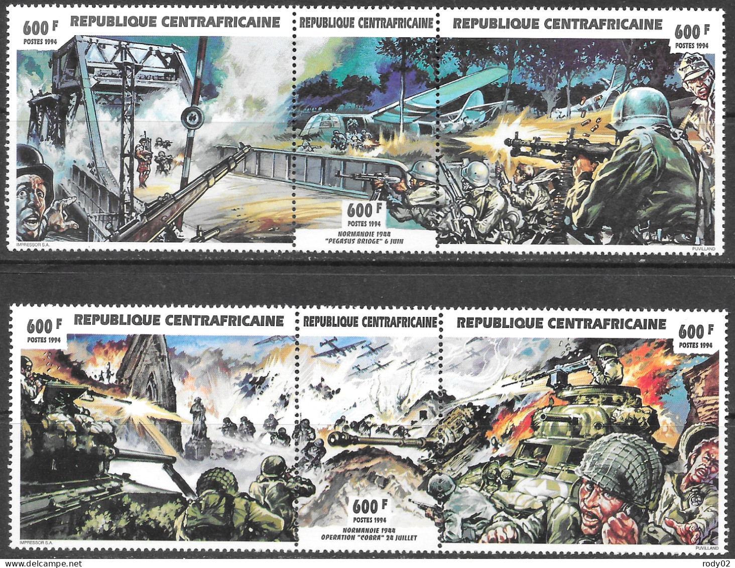 CENTRAFRIQUE - 2EME GUERRE MONDIALE - N° 979 A 984 - NEUF** MNH - Seconda Guerra Mondiale