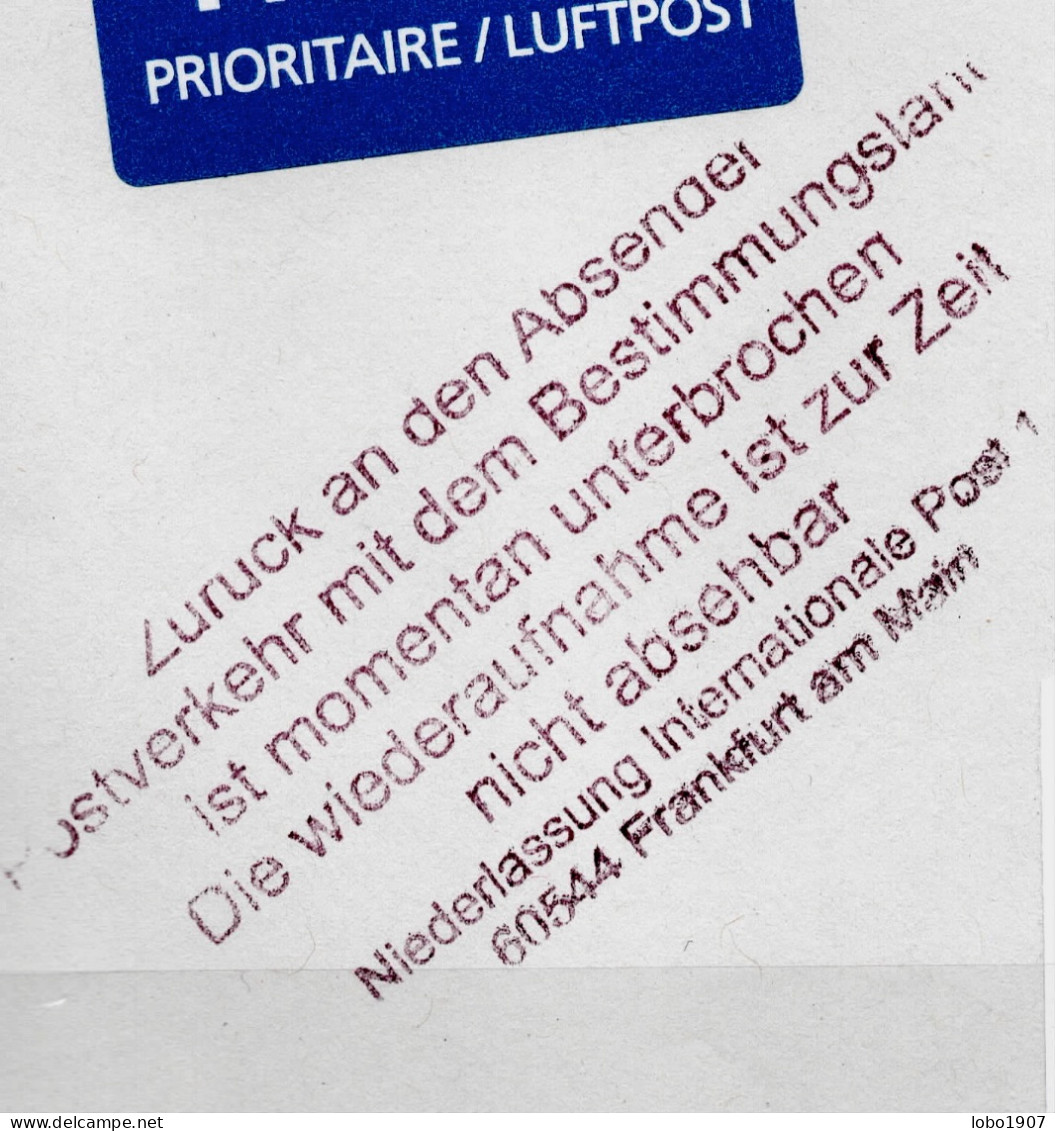 Corona Covid 19 Postal Service Interruption "Zurück An Den Absender... " Reply Coupon Paid Cover To LA REUNION - Maladies