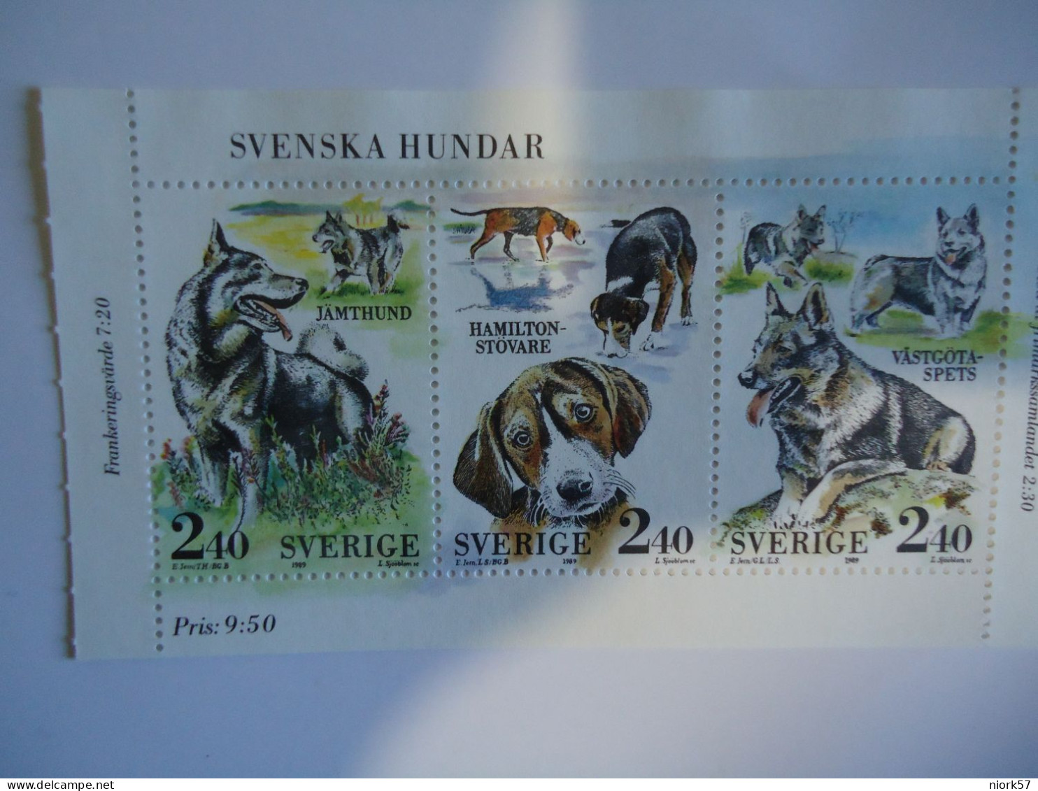 SWEDEN  MNH   SHEET DOGS DOG 1989 - Hunde